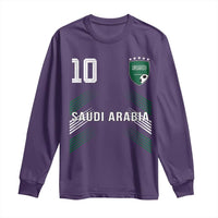 Saudi Arabia Soccer Sports Graphic Number 10 Jersey Style Long Sleeve Shirt Proud Saudi Football Fans Game Day Pride
