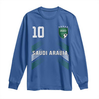 Saudi Arabia Soccer Sports Graphic Number 10 Jersey Style Long Sleeve Shirt Proud Saudi Football Fans Game Day Pride