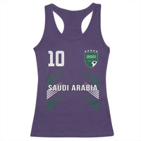 Saudi Arabia Soccer Sports Graphic Number 10 Jersey Style Racerback Tank Top Proud Saudi Football Fans Game Day Pride