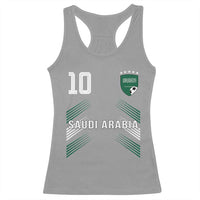 Saudi Arabia Soccer Sports Graphic Number 10 Jersey Style Racerback Tank Top Proud Saudi Football Fans Game Day Pride