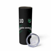 Saudi Arabia Soccer Sports Graphic Number 10 Jersey Style Skinny Tumbler Proud Saudi Football Fans Game Day Pride