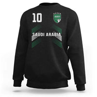 Saudi Arabia Soccer Sports Graphic Number 10 Jersey Style Sweatshirt Proud Saudi Football Fans Game Day Pride