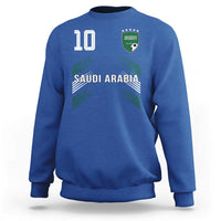 Saudi Arabia Soccer Sports Graphic Number 10 Jersey Style Sweatshirt Proud Saudi Football Fans Game Day Pride