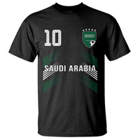 Saudi Arabia Soccer Sports Graphic Number 10 Jersey Style T Shirt Proud Saudi Football Fans Game Day Pride