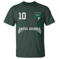 Saudi Arabia Soccer Sports Graphic Number 10 Jersey Style T Shirt Proud Saudi Football Fans Game Day Pride