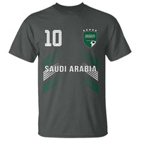 Saudi Arabia Soccer Sports Graphic Number 10 Jersey Style T Shirt Proud Saudi Football Fans Game Day Pride