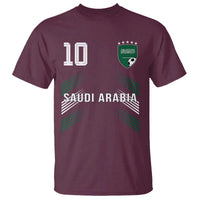 Saudi Arabia Soccer Sports Graphic Number 10 Jersey Style T Shirt Proud Saudi Football Fans Game Day Pride