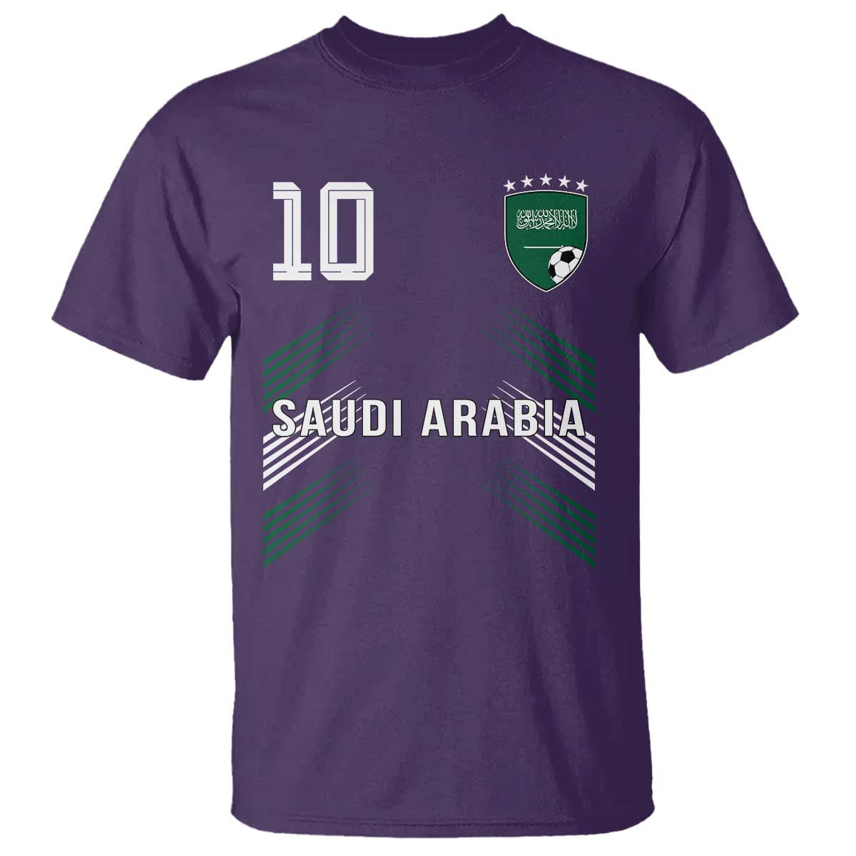 Saudi Arabia Soccer Sports Graphic Number 10 Jersey Style T Shirt Proud Saudi Football Fans Game Day Pride