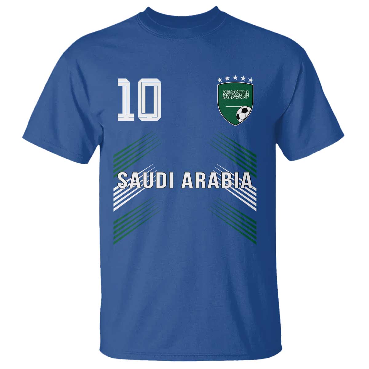 Saudi Arabia Soccer Sports Graphic Number 10 Jersey Style T Shirt Proud Saudi Football Fans Game Day Pride