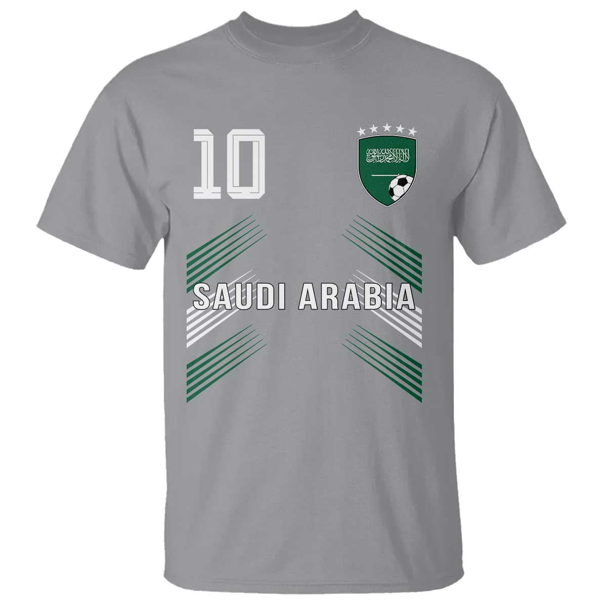 Saudi Arabia Soccer Sports Graphic Number 10 Jersey Style T Shirt Proud Saudi Football Fans Game Day Pride
