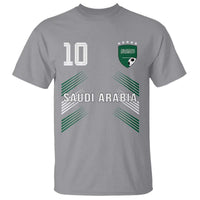 Saudi Arabia Soccer Sports Graphic Number 10 Jersey Style T Shirt Proud Saudi Football Fans Game Day Pride