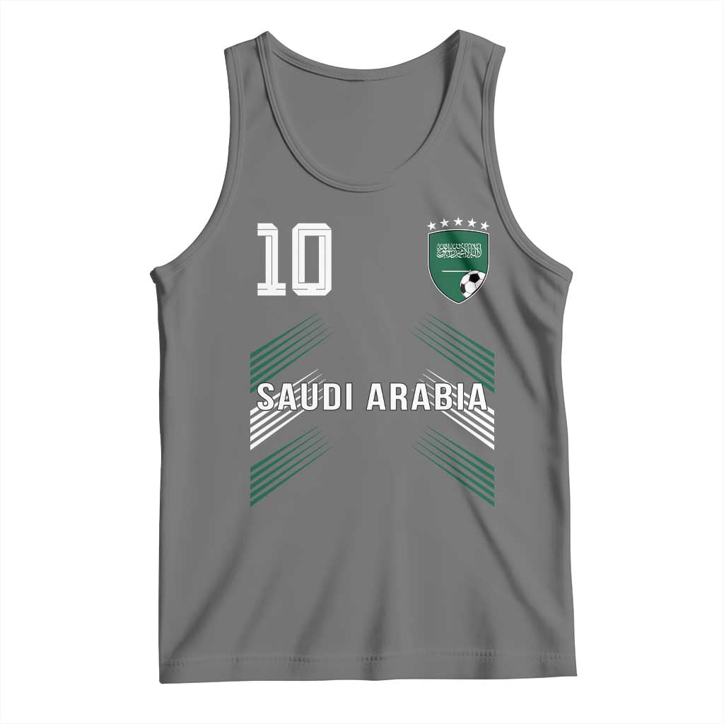 Saudi Arabia Soccer Sports Graphic Number 10 Jersey Style Tank Top Proud Saudi Football Fans Game Day Pride