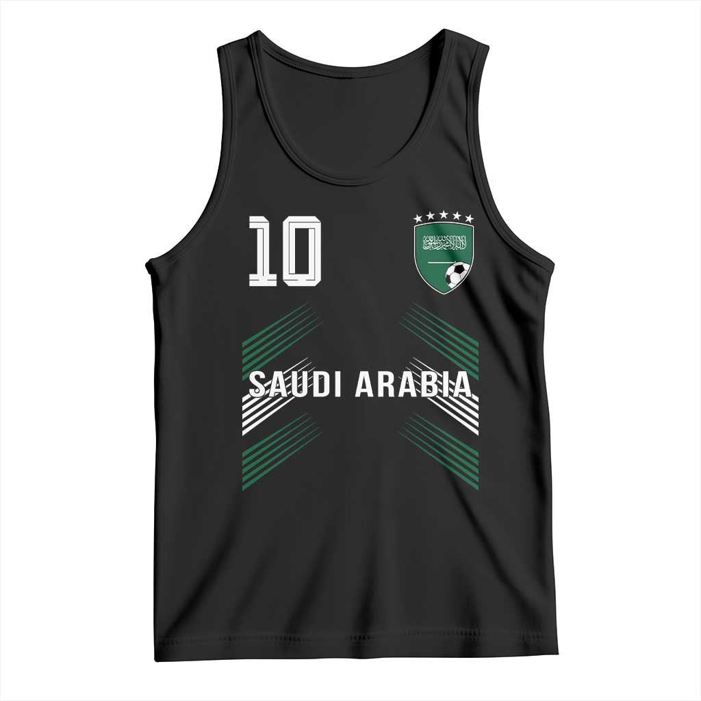 Saudi Arabia Soccer Sports Graphic Number 10 Jersey Style Tank Top Proud Saudi Football Fans Game Day Pride
