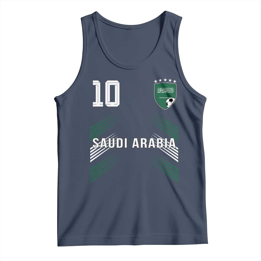 Saudi Arabia Soccer Sports Graphic Number 10 Jersey Style Tank Top Proud Saudi Football Fans Game Day Pride