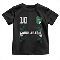 Saudi Arabia Soccer Sports Graphic Number 10 Jersey Style Toddler T Shirt Proud Saudi Football Fans Game Day Pride