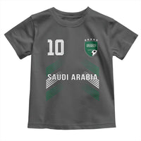Saudi Arabia Soccer Sports Graphic Number 10 Jersey Style Toddler T Shirt Proud Saudi Football Fans Game Day Pride