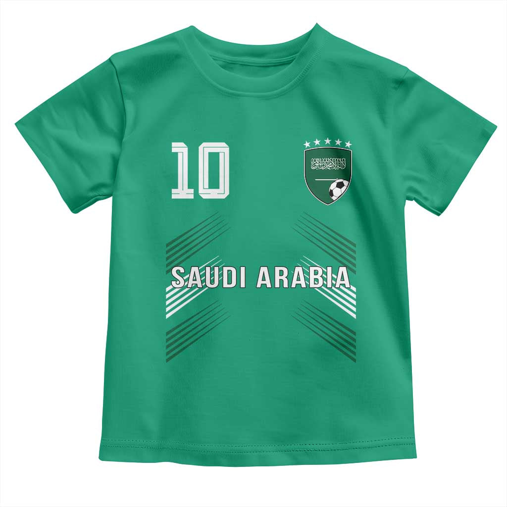 Saudi Arabia Soccer Sports Graphic Number 10 Jersey Style Toddler T Shirt Proud Saudi Football Fans Game Day Pride
