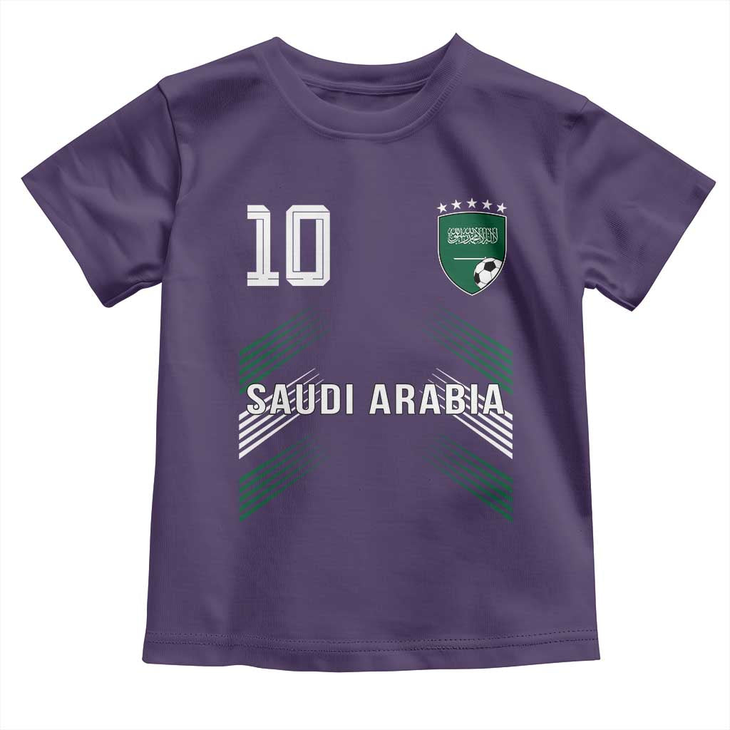 Saudi Arabia Soccer Sports Graphic Number 10 Jersey Style Toddler T Shirt Proud Saudi Football Fans Game Day Pride