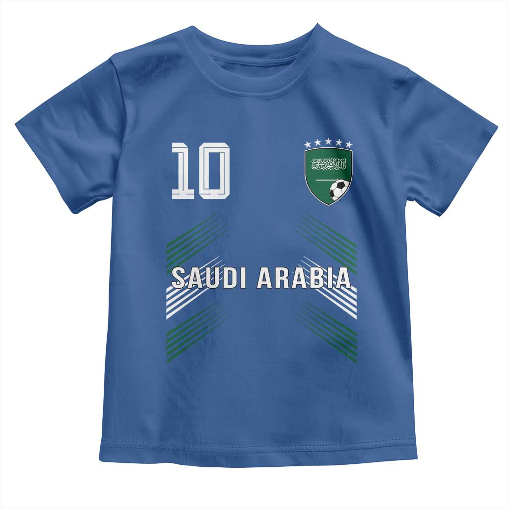 Saudi Arabia Soccer Sports Graphic Number 10 Jersey Style Toddler T Shirt Proud Saudi Football Fans Game Day Pride
