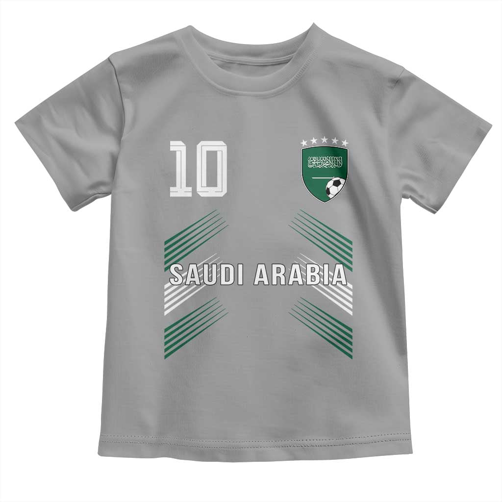 Saudi Arabia Soccer Sports Graphic Number 10 Jersey Style Toddler T Shirt Proud Saudi Football Fans Game Day Pride