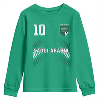 Saudi Arabia Soccer Sports Graphic Number 10 Jersey Style Youth Sweatshirt Proud Saudi Football Fans Game Day Pride