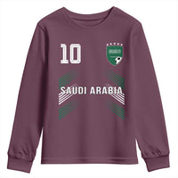 Saudi Arabia Soccer Sports Graphic Number 10 Jersey Style Youth Sweatshirt Proud Saudi Football Fans Game Day Pride