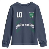 Saudi Arabia Soccer Sports Graphic Number 10 Jersey Style Youth Sweatshirt Proud Saudi Football Fans Game Day Pride