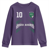 Saudi Arabia Soccer Sports Graphic Number 10 Jersey Style Youth Sweatshirt Proud Saudi Football Fans Game Day Pride