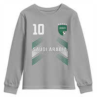 Saudi Arabia Soccer Sports Graphic Number 10 Jersey Style Youth Sweatshirt Proud Saudi Football Fans Game Day Pride