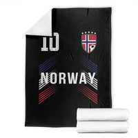 Norway Soccer Sports Graphic Number 10 Jersey Style Throw Blanket Proud Norwegian Football Fans Game Day Pride