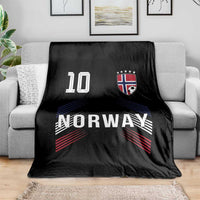 Norway Soccer Sports Graphic Number 10 Jersey Style Throw Blanket Proud Norwegian Football Fans Game Day Pride
