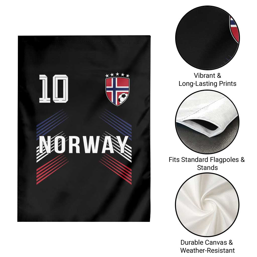 Norway Soccer Sports Graphic Number 10 Jersey Style Garden Flag Proud Norwegian Football Fans Game Day Pride