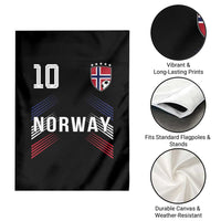 Norway Soccer Sports Graphic Number 10 Jersey Style Garden Flag Proud Norwegian Football Fans Game Day Pride