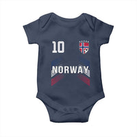 Norway Soccer Sports Graphic Number 10 Jersey Style Baby Onesie Proud Norwegian Football Fans Game Day Pride