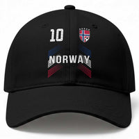 Norway Soccer Sports Graphic Number 10 Jersey Style Baseball Cap Proud Norwegian Football Fans Game Day Pride