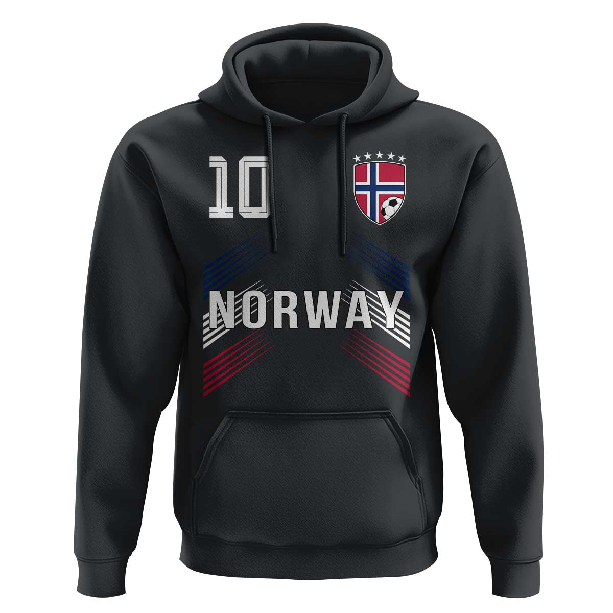 Norway Soccer Sports Graphic Number 10 Jersey Style Hoodie Proud Norwegian Football Fans Game Day Pride