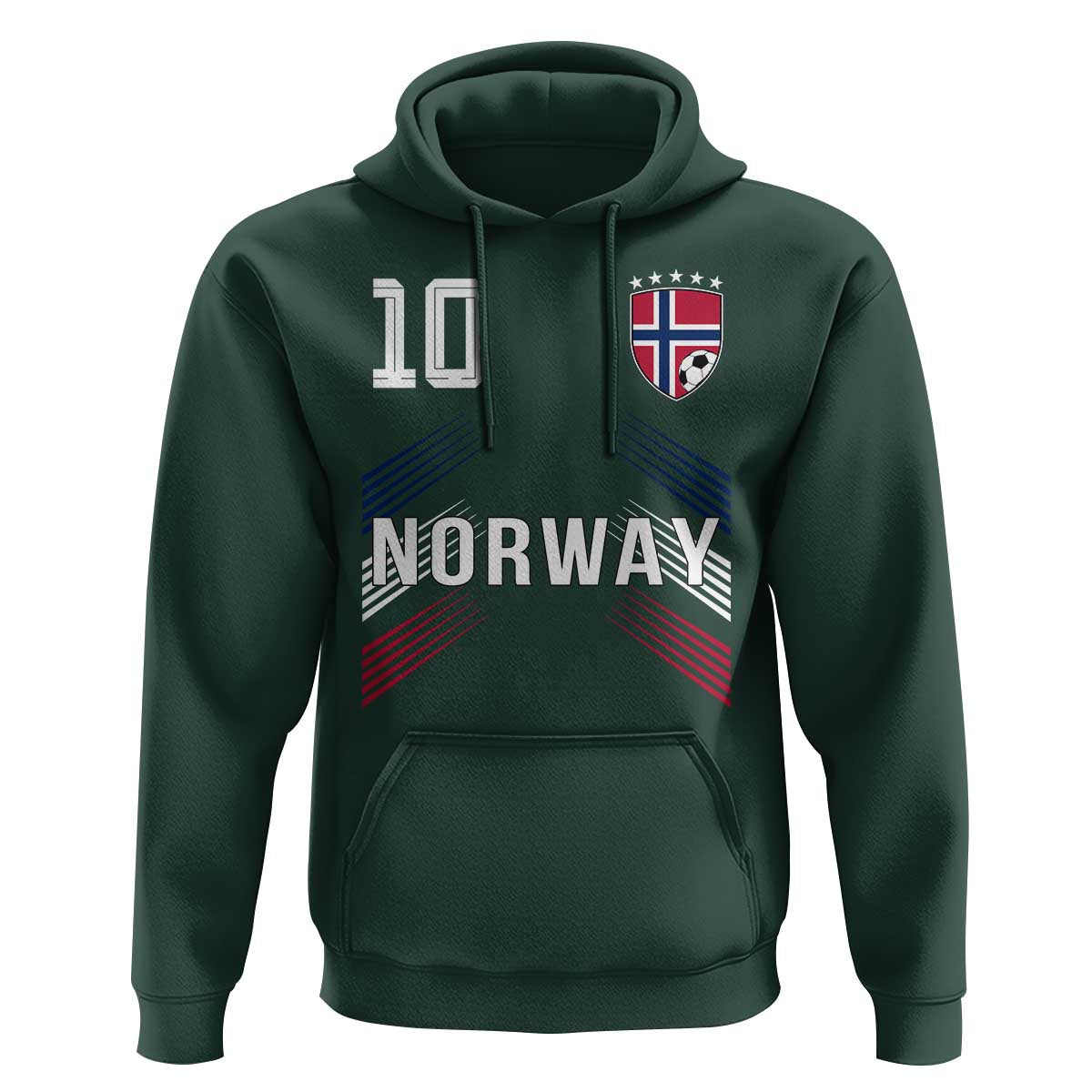 Norway Soccer Sports Graphic Number 10 Jersey Style Hoodie Proud Norwegian Football Fans Game Day Pride