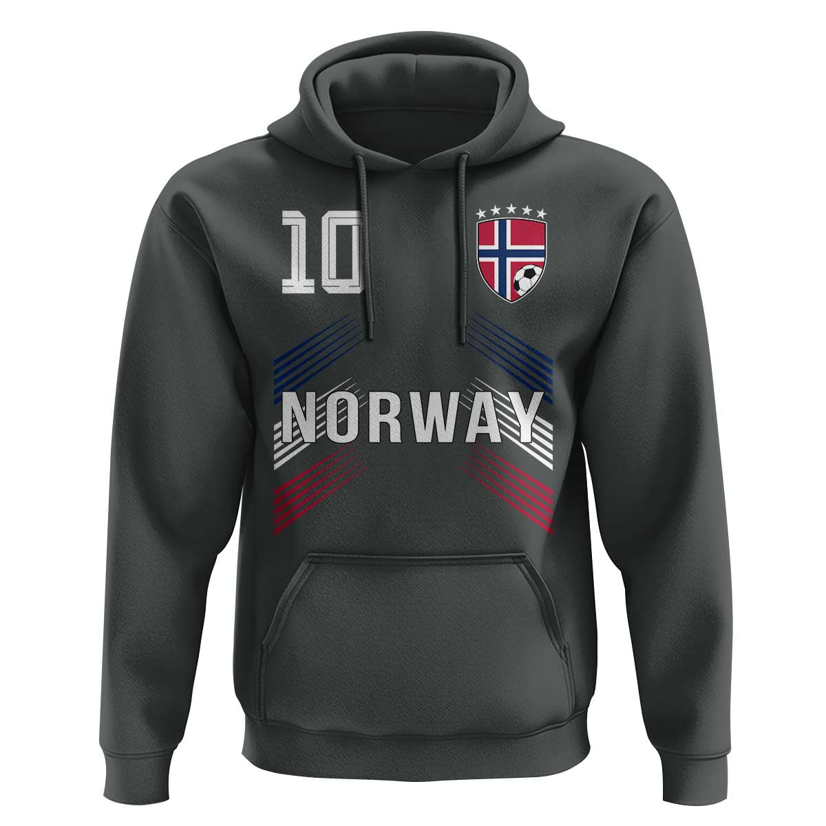 Norway Soccer Sports Graphic Number 10 Jersey Style Hoodie Proud Norwegian Football Fans Game Day Pride