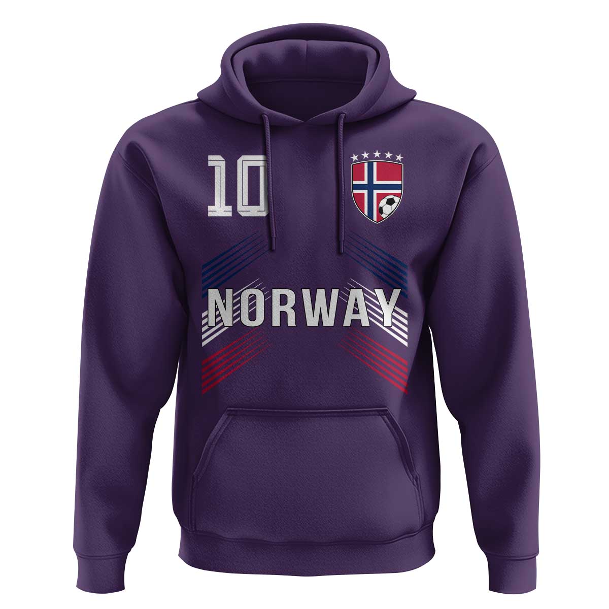 Norway Soccer Sports Graphic Number 10 Jersey Style Hoodie Proud Norwegian Football Fans Game Day Pride