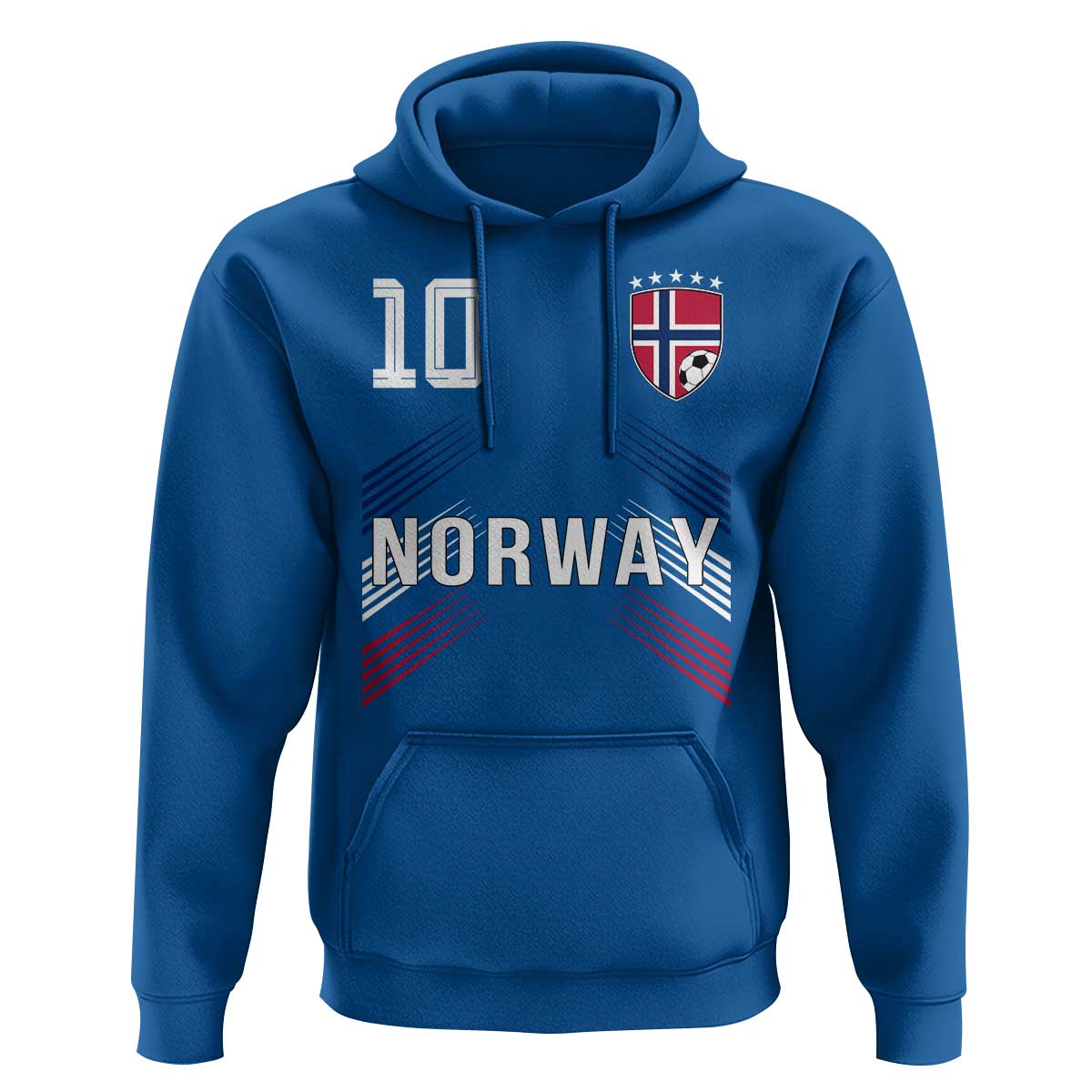 Norway Soccer Sports Graphic Number 10 Jersey Style Hoodie Proud Norwegian Football Fans Game Day Pride