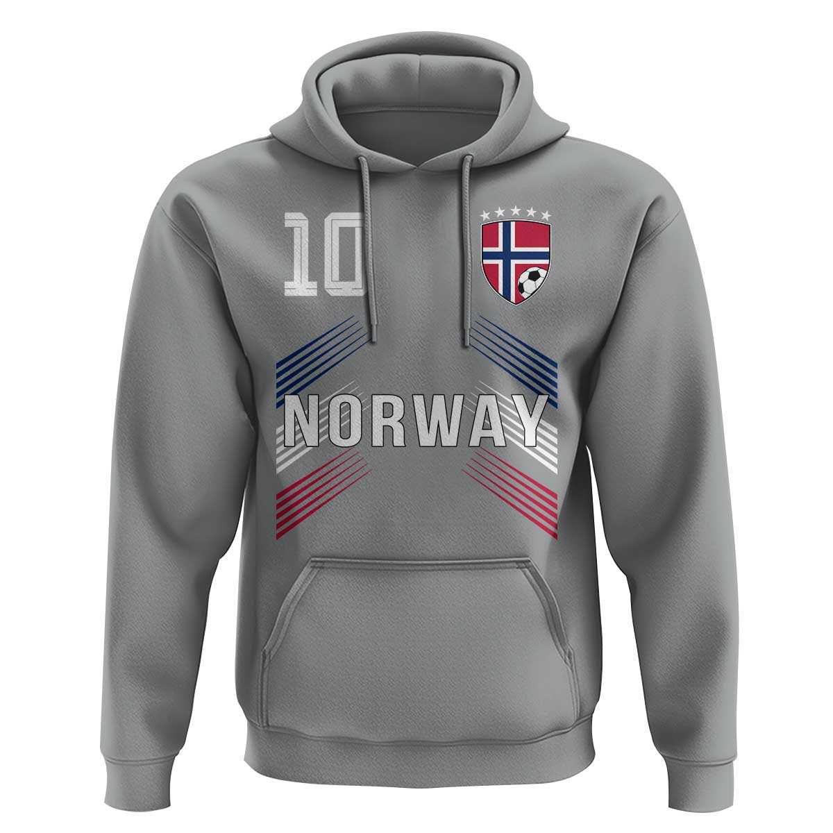 Norway Soccer Sports Graphic Number 10 Jersey Style Hoodie Proud Norwegian Football Fans Game Day Pride