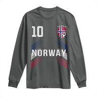 Norway Soccer Sports Graphic Number 10 Jersey Style Long Sleeve Shirt Proud Norwegian Football Fans Game Day Pride