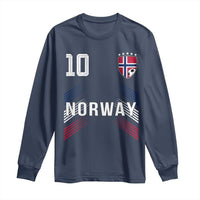 Norway Soccer Sports Graphic Number 10 Jersey Style Long Sleeve Shirt Proud Norwegian Football Fans Game Day Pride