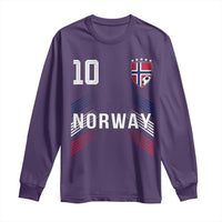 Norway Soccer Sports Graphic Number 10 Jersey Style Long Sleeve Shirt Proud Norwegian Football Fans Game Day Pride