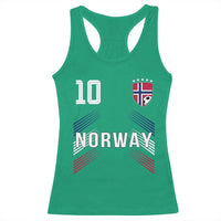 Norway Soccer Sports Graphic Number 10 Jersey Style Racerback Tank Top Proud Norwegian Football Fans Game Day Pride