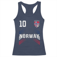 Norway Soccer Sports Graphic Number 10 Jersey Style Racerback Tank Top Proud Norwegian Football Fans Game Day Pride