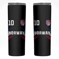 Norway Soccer Sports Graphic Number 10 Jersey Style Skinny Tumbler Proud Norwegian Football Fans Game Day Pride