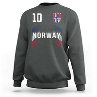 Norway Soccer Sports Graphic Number 10 Jersey Style Sweatshirt Proud Norwegian Football Fans Game Day Pride