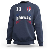 Norway Soccer Sports Graphic Number 10 Jersey Style Sweatshirt Proud Norwegian Football Fans Game Day Pride