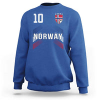 Norway Soccer Sports Graphic Number 10 Jersey Style Sweatshirt Proud Norwegian Football Fans Game Day Pride